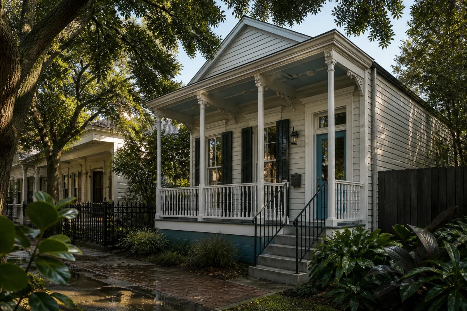 A New Orleans home viewed from the street
